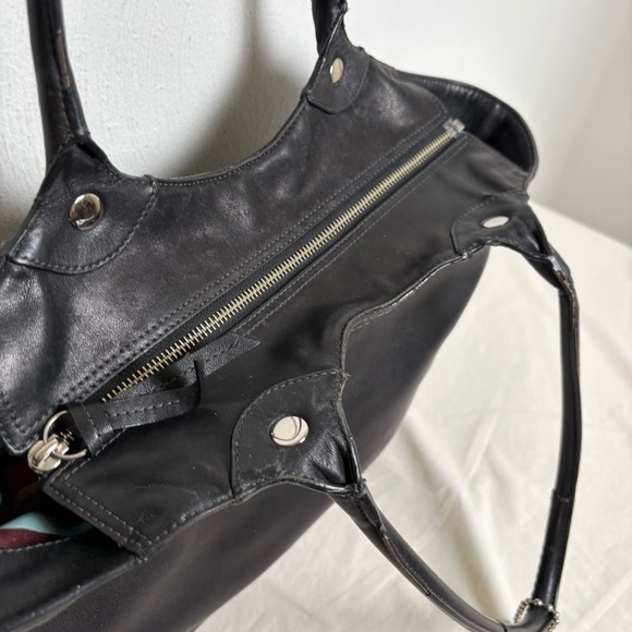 COACH Bleeker F14383 Black Leather Tote Shoulder Bag Purse - Picture 12 of 16